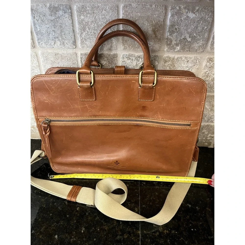 Dooney & Bourke Florentine Vaccetta Leather  Briefcase Brooklyn Tan Brown‎